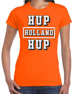 Bellatio Decorations Oranje / Hup Holland Hup supporter t-shirt oranje voor dames - Nederlands elftal fan shirt / kleding 2XL