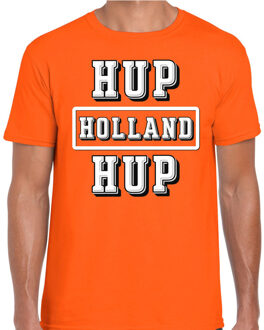 Bellatio Decorations Oranje / Hup Holland Hup supporter t-shirt oranje voor heren - Nederlands elftal fan shirt / kleding 2XL