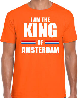 Bellatio Decorations Oranje I am the King of Amsterdam shirt - Koningsdag t-shirt voor heren 2XL - Feestshirts