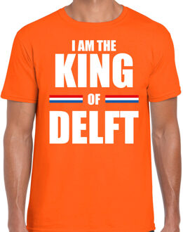 Bellatio Decorations Oranje I am the King of Delft t-shirt - Koningsdag shirt voor heren 2XL - Feestshirts