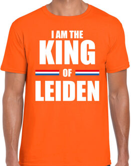 Bellatio Decorations Oranje I am the King of Leiden t-shirt - Koningsdag shirt voor heren 2XL - Feestshirts