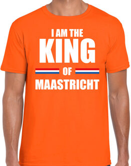 Bellatio Decorations Oranje I am the King of Maastricht t-shirt - Koningsdag shirt voor heren 2XL - Feestshirts