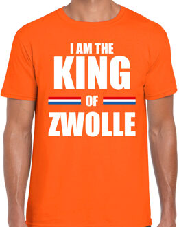 Bellatio Decorations Oranje I am the King of Zwolle t-shirt - Koningsdag shirt voor heren 2XL - Feestshirts