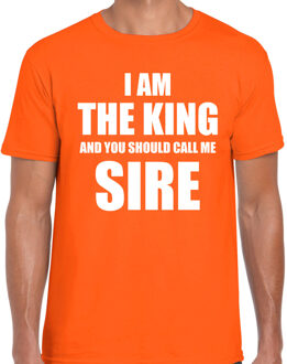 Bellatio Decorations Oranje I am the King shirt - Koningsdag t-shirt voor heren 2XL - Feestshirts