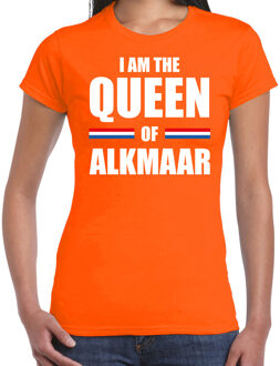 Bellatio Decorations Oranje I am the Queen of Alkmaar t-shirt - Koningsdag shirt voor dames 2XL - Feestshirts