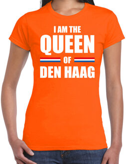 Bellatio Decorations Oranje I am the Queen of Den Haag t-shirt - Koningsdag shirt voor dames 2XL - Feestshirts