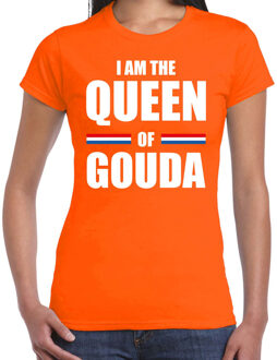 Bellatio Decorations Oranje I am the Queen of Gouda t-shirt - Koningsdag shirt voor dames L