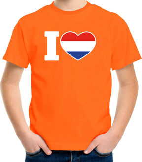 Bellatio Decorations Oranje I love Holland supporters t-shirt - voor kinderen - Koningsdag - Holland - Nederland thema