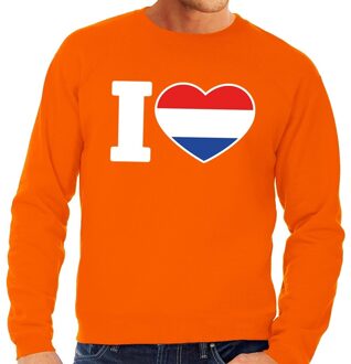 Bellatio Decorations Oranje I love Holland sweater - trui - voor heren - Koningsdag - supporters kleding