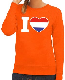 Bellatio Decorations Oranje I love Holland trui dames 2XL - Feesttruien