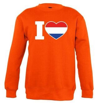 Bellatio Decorations Oranje I love Holland trui jongens en meisjes 106/116 (5-6 jaar) - Feesttruien