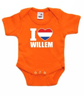 Bellatio Decorations Oranje I love Willem rompertje baby 56 (1-2 maanden)