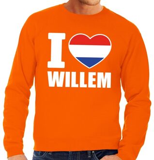 Bellatio Decorations Oranje I love Willem trui heren 2XL - Feesttruien