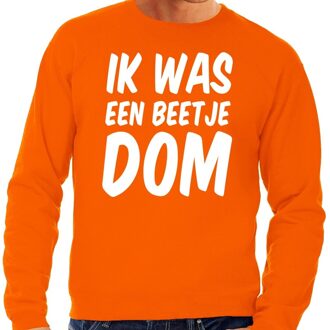 Bellatio Decorations Oranje Ik was een beetje dom sweater - Trui voor heren - Koningsdag kleding S
