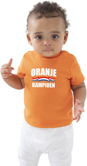 Bellatio Decorations Oranje kampioen t-shirt voor baby / peuter Holland / Nederland supporter 60/66 (3-6 maanden) - Feestshirts Multikleur