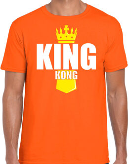 Bellatio Decorations Oranje King Kong shirt met kroontje - Koningsdag t-shirt voor heren 2XL - Feestshirts