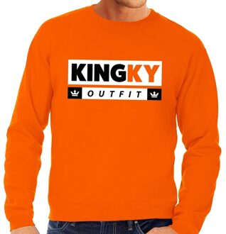 Bellatio Decorations Oranje Kingky Outfit sweater - Trui voor heren - Koningsdag kleding M