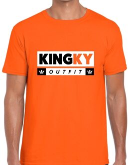 Bellatio Decorations Oranje Kingky outfit t- shirt - Shirt voor heren - Koningsdag kleding S