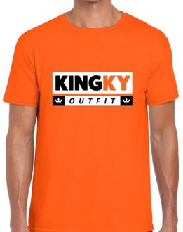 Bellatio Decorations Oranje Kingky outfit t-shirt voor heren