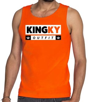 Bellatio Decorations Oranje Kingky outfit tanktop / mouwloos shirt - Singlet voor heren - Koningsdag kleding 2XL