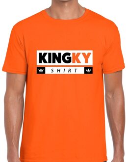Bellatio Decorations Oranje Kingky t-shirt voor heren