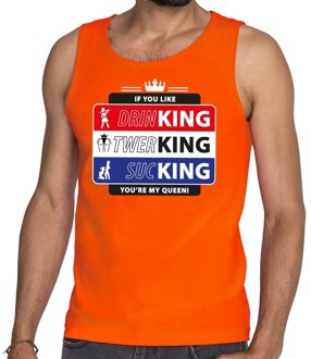 Bellatio Decorations Oranje Kingsday If you like - tanktop / mouwloos shirt voor heren - Koningsdag kleding S