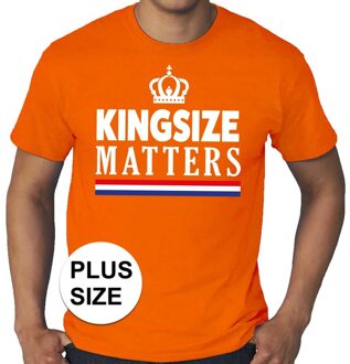 Bellatio Decorations Oranje Kingsday / Koningsdag Kingsize Matters grote maten shirt heren - Oranje kleding 3XL