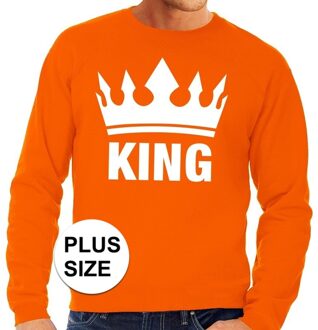 Bellatio Decorations Oranje Koningsdag King kroon grote maten sweater / trui heren