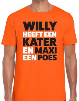 Bellatio Decorations Oranje Koningsdag Maxi heeft een poes t-shirt heren