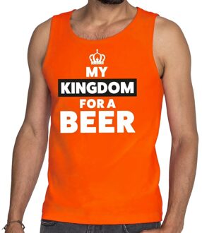 Bellatio Decorations Oranje Koningsdag My Kingdom for a beer tanktop voor heren