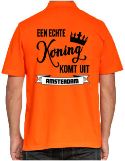 Bellatio Decorations Oranje Koningsdag polo - echte Koning komt uit Amsterdam - heren 2XL - Feestshirts