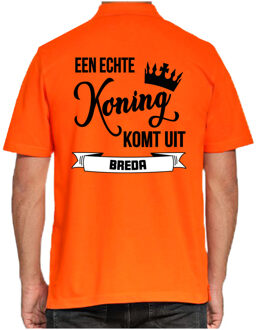 Bellatio Decorations Oranje Koningsdag polo - echte Koning komt uit Breda - heren shirt 2XL - Feestshirts