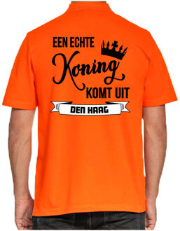 Bellatio Decorations Oranje Koningsdag polo - echte Koning komt uit Den haag - heren 2XL - Feestshirts