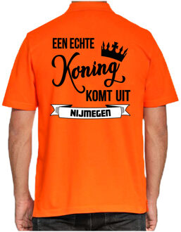 Bellatio Decorations Oranje Koningsdag polo - echte Koning komt uit Nijmegen - heren shirt 2XL - Feestshirts