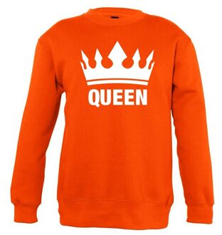 Bellatio Decorations Oranje Koningsdag Queen sweater kinderen
