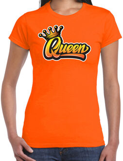 Bellatio Decorations Oranje koningsdag Queen t-shirt voor dames