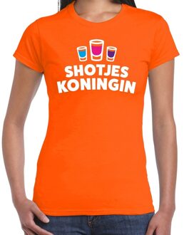 Bellatio Decorations Oranje Koningsdag Shotjes Koningin festival shirt voor dames 2XL - Feestshirts