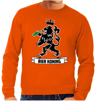 Bellatio Decorations Oranje Koningsdag sweater - Bier koning - heren 2XL - Feesttruien