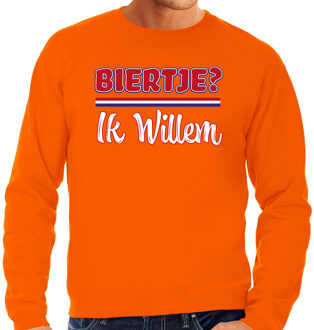 Bellatio Decorations Oranje Koningsdag sweater - biertje? Ik willem - heren
