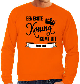 Bellatio Decorations Oranje Koningsdag sweater - echte Koning komt uit Breda - heren 2XL - Feesttruien