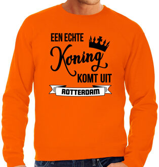 Bellatio Decorations Oranje Koningsdag sweater - echte Koning komt uit Rotterdam - heren 2XL - Feesttruien