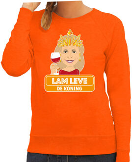 Bellatio Decorations Oranje Koningsdag sweater - lam leve de koning - Maxima - dames