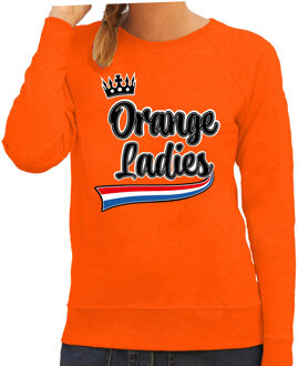 Bellatio Decorations Oranje Koningsdag sweater - Orange Ladies - dames 2XL - Feesttruien