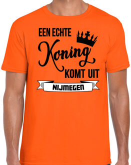 Bellatio Decorations Oranje Koningsdag t-shirt - echte Koning komt uit Breda - heren 2XL - Feestshirts