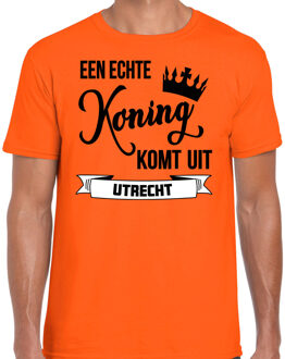 Bellatio Decorations Oranje Koningsdag t-shirt - echte Koning komt uit Utrecht - heren 2XL - Feestshirts