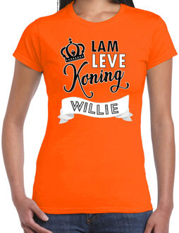 Bellatio Decorations Oranje Koningsdag t-shirt - lam leve koning willie - dames
