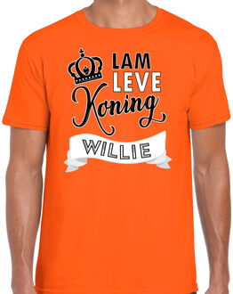 Bellatio Decorations Oranje Koningsdag t-shirt - lam leve koning willie - voor heren