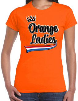 Bellatio Decorations Oranje Koningsdag t-shirt - orange Ladies - dames 2XL - Feestshirts