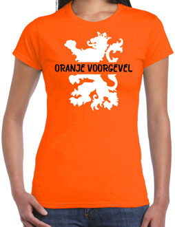 Bellatio Decorations Oranje Koningsdag t-shirt - oranje voorgevel - dames