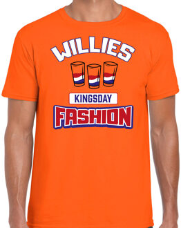 Bellatio Decorations Oranje Koningsdag t-shirt - Willies Kingsday fashion - shotjes - heren